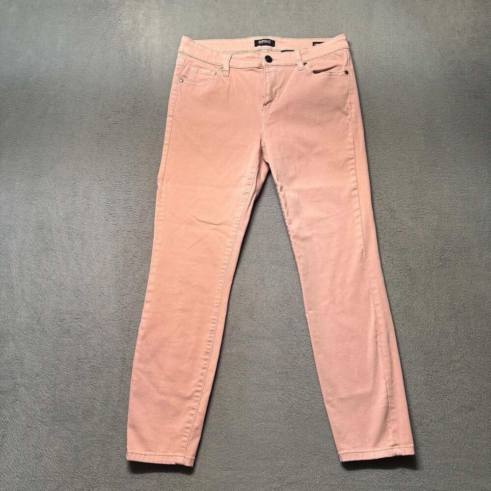 Buffalo David Bitton Womens 10/30 Aubrey Ankle Pants Pink Stretch Mid Rise
